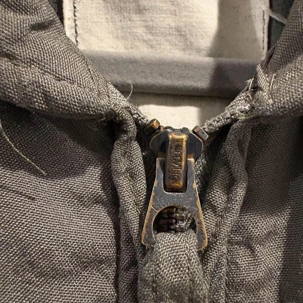 Vtg 60s US Military Flight Suit Olive Green Coveralls Scovill‎ Zip Small